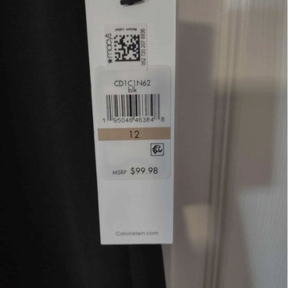 Calvin Klein Women' Black Fitted Sleeveless Above Knee Sheath Dress Sz 12 Bow - Picture 5 of 6